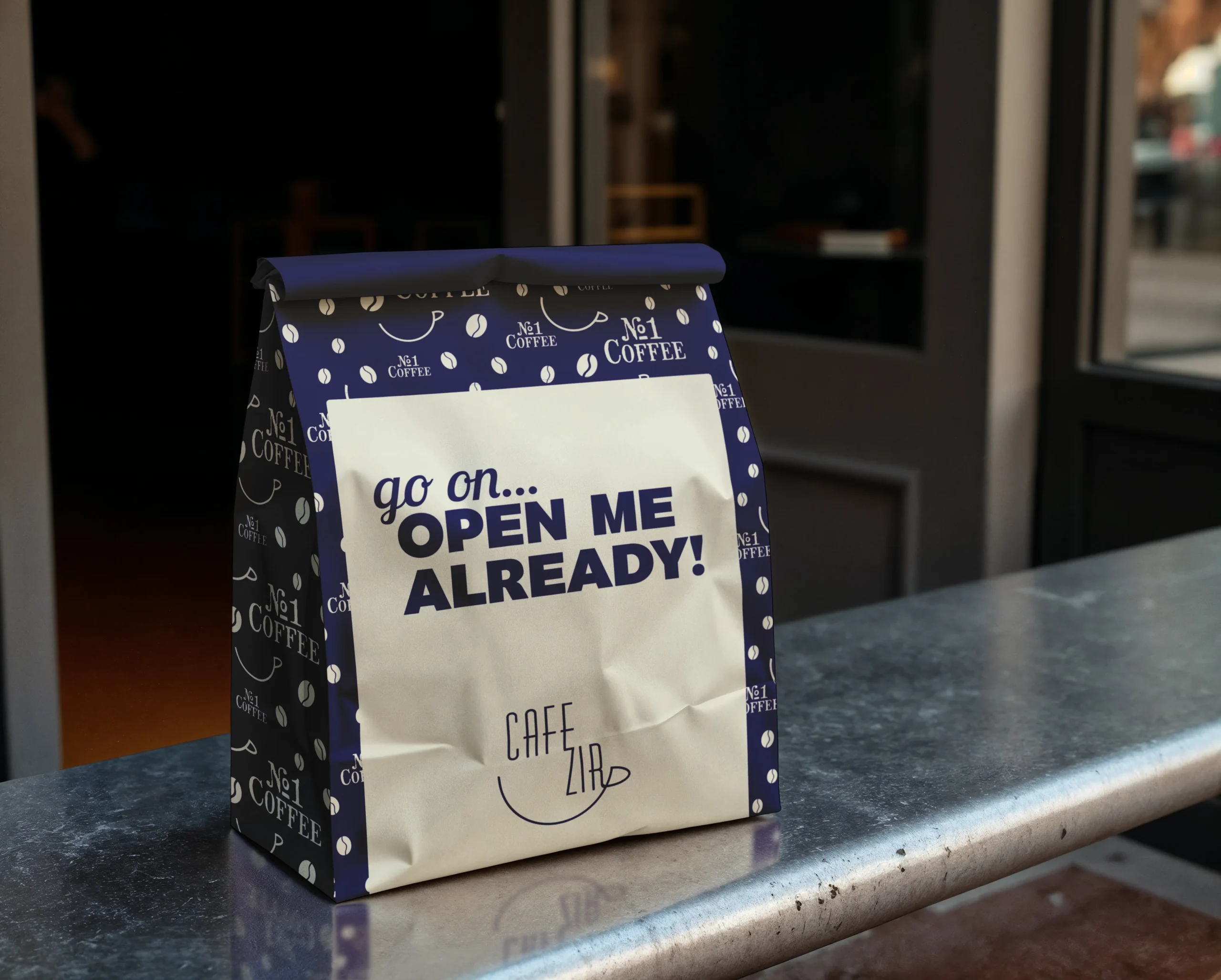 Cafe zir, take away bag