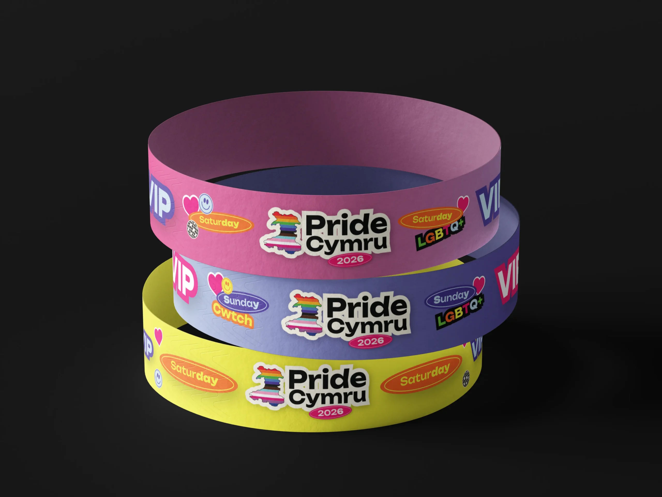 Pride Cymru VIP wristbands